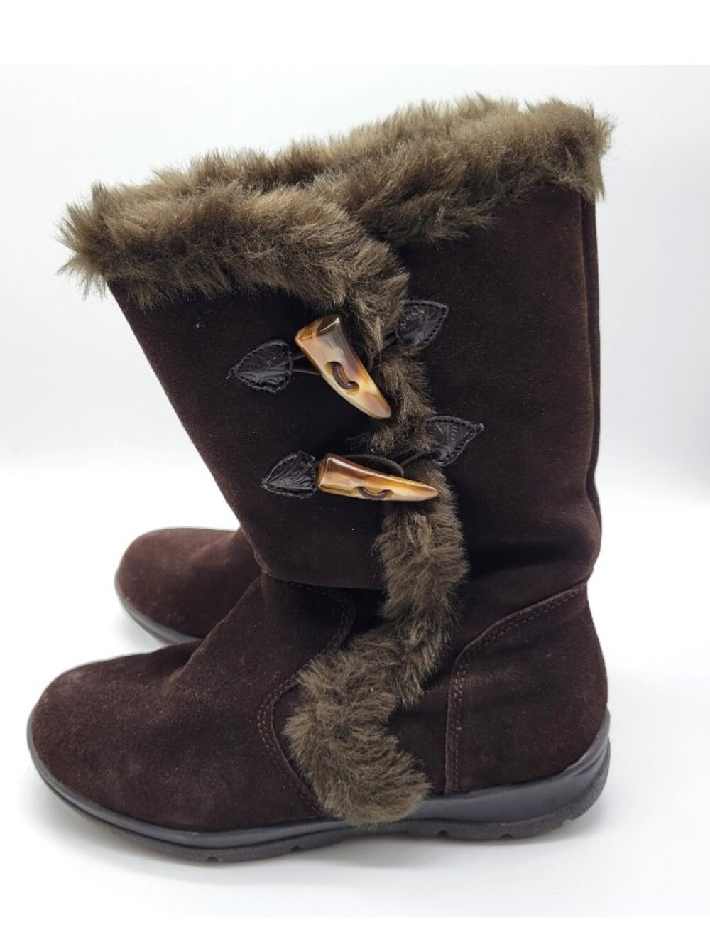 White Mountain Suede Leather Booties Boots With Sherpa Lining Women's Size 6